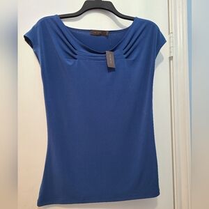 The LIMITED Sapphire Blue Fitted Cap Sleeve Blouse NWT